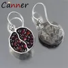 Boucles d'oreilles mode-grenade Vintage or argent boucles d'oreilles grenat boucles d'oreilles en pierre naturelle pour femmes filles bijoux kolczyki FI