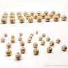 20 Pcs/Set Natural Burlywood Beads Spacer 20mm Star Laser Carved Round Wooden Earring Bead DIY Jewelry Accessory Wood DIY Beads BH2176 TQQ