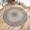 Mandala Retro Cotton Linen Round Carpet for Living Room Modern Bedroom Anti Slip Round Rugs With Tassel Floor Home Boho Carpet