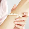 Moda Kobiety Biżuteria Sztuczne Perły Bransoletka Zroszony Strand Pure White Faux Pearl Hurtownie Bezpłatny statek