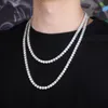 Iced Out Chains 6mm Hip Hop Designer Luxury Jewelry Mens Colar do diamante de Bling Tênis Cadeia encantos Hiphop Fazer a ligação Rapper Moda Ouro Prata