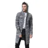 Heren Hooded Sweater Breien Cardigan Sweater Jassen Slanke Lange Bovenkleding Lichtgewicht dun voor Mode