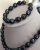 Smycken Miss Charm Jew.654 Hot Sell 11-13mm Black Akoya Baroque Pearl Necklace /Armband