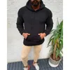 New Winter Hooded Sherpa Sweater Big Pocket Teddy Fleece Fluffy Pullovers Men's Plus Size Warm Fleece Tops Streetwear