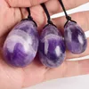 Natuurlijke Crystal Amethyst Quartz Yoni Eieren voor Vrouw Vagina Genezing Massage Crystal Natural Power Stone Yoni Egg Sex Toy