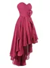 Sweetheart High Low Asymmetrical Bridesmaid Dress Chiffon Ruffles Party Prom Homecoming Dresses Lace-up Back