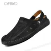 Vente chaude- Sandales Hommes Sabots D'été Plus Taille 45-46 Couture Slip-On Microfibre Sandales De Plage Mâle Semelle Robuste Chaussures De Marche Pour Hommes