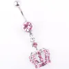 D0698 2 Färger Crown Clear Navel Belly Button Ring Piercing Body Jewlery 1611582028003