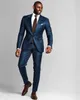 2 Adet Yakışıklı Erkek Takımları 2020 Düğün Smokin Artı boyutu Peaked Yaka Bir Düğme Damat Groomsmen Suit Custom Made