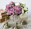 30cm Rose Rosa Silk Peony Konstgjorda Blommor Bouquet 3 Big Head och 4 Bud Billiga Fake Blommor Till Hem Bröllop GB1337