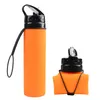 20oz Silikon Collapsible Water Bottle 600 ml utomhussportcamping Resevattenflaskor med locket vikbart silikon som dricker Bottl3091610