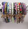 EUB 10pcs mixed colors PU Leather O Key Chain Custom Circle Tassel Wristlet Bracelet Keychain Women Girl Key Ring Wrist Strap9497437