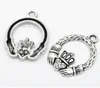 Whole 100pcs Antique Silver Tone Rhinestone Claddagh Ring Charm Pendants 25x18mm Jewelry Findings making DIY Whole J05064333465