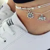 Nuevas campanas redondas Boho cadena tobillo verano pulsera encanto tobillera borla sandalias descalzo playa pie joyería nupcial regalo