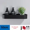 Estante de baño negro 30-50 cm de longitud Estantes de pared de cocina Cesta de ducha Estante de almacenamiento Barra de toalla Ganchos para batas Accesorios de baño T2002939