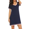 Sleepwear da donna Donna sana Vestiti Solid Modal Nightdress Nightwear Sexy V-Neck NightGown Vestidos Girl Lingerie1