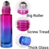 10ml Empty Glass Perfume Bottles with Stainless Steel Roller Ball Portable Travel Colorful Essential Oil Container