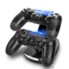 Dual New Arrival LED USB Chargedock Docking Cradle Station Stand do bezprzewodowej Sony PlayStation 4 PS4 Ładowarka do gry