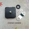 Wholesale 10Sets Silent Sweep Clock Quartz Movement Replacement 13MM Shaft with Hands and Metal Hook DIY