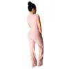 2019 Summer Hot Fashion Set da 2 pezzi Donna Solid Knot Tute a 4 colori Lady O-Collo Manica corta Scava fuori Tute