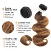 1B 30 Ombre Golden Brown Hair Weave Bundles Brazilian Virgin Body Wave Hair 3 or 4 Bundles 10-24 inch Remy Human Hair Extensions
