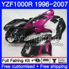 Kropp för Yamaha YZF1000R Thunderace Rose Flames Hot 02 03 04 05 05 07 07 238HM.49 YZF 1000R YZF-1000R 2002 2003 2004 2005 2006 2007 FAIRING KIT