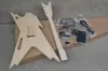 Factory Custom Natural Wood Ovanlig form Elektrisk gitarr kit (delar) Med Chrome Hardwares, DIY halvfabrikat, erbjuds anpassad