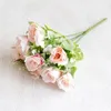 Fake Western Rose (5 stammar / gäng) 11.42 "Längdsimulering Rosor Plast tillbehör till hembröllop dekorativa konstgjorda blommor