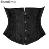 Beonlema النساء الصلب العظام cincher مشد الخصر التخسيس underbust fajas steampunk اكسسوارات فام XS-3XL أسود بوستير J190701