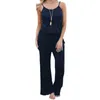 Summer Spaghetti Strap Jumpsuits New Women Rompers Red Casual Jumpsuit Female Overalls Loose Wide Leg Long Pants 2xl Plus Size Y19060501