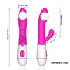 Vibrateur de lapin rechargeable USB 30 vitesses pour femmes Stimulateur de clitoris de vagin AV Stick Gode vibrateur Gode adulte sexe pour femmes T200517