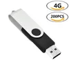 j_boxing 200X 4GB USB 2.0 Flash Drives Black Rotating Pen Drives Flash Memory Stick Thumb Pen Storage for Computer Laptop Tablet Macbook