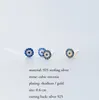 100 puur 925 sterling zilver Stud Guangzhou sieraden hoge kwaliteit blauw boze oog ontwerp studs oorbellen Turkije vergulde oorbel9175796