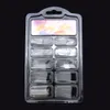 Tamax na066 100pcs / box naturlig transparent fransk falska naglar akryl uv gel franska falska fälla nail art tips manikyr halvfaldig nagelkonst