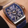 Vanguard Watch New Men's Collection Rose Gold Case Date v 45 Sc Dt Yachting Blue Dial Automatic Mens Watch Blue Leather Watches TimeZoneWatch