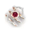 18k ruby ​​ring rose or