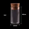 100pcs 6ml size 22*40mm Small Test Tube with Cork Stopper Bottles Spice Container Jars Vials DIY Craft