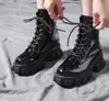 2019 New 버클 오토바이 Boots Women 영국 Style 발목 Boots Gothic Punk Low 힐 발목 Boot Winter Women Shoe Plus Size 40