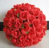 40cm Large Simulation Silk Flowers Artificial Rose Kissing Ball For Wedding Valentine's Day Party Decoration Supplies EEA489