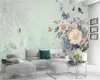 Foto personalizzata Carta da parati 3d Fiore stile europeo Farfalla Carta da parati personalizzata vintage minimalista con fiori di seta