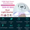 Sun X5 Max 150W UV LED LED LUBLER DO UNIG DRISER CURO TOPOS OS POLNO GEL 10S 30S 60S 99S SMART LUZ MANICURE KIT214X