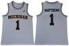 2019 Michigan Wolverines Basketball 1 Charles Matthews 2 Jorda Poole Jersey Men 5 Jalen Rose 4 Chris Webber 25 Juwan Howard 41 Glen Rice