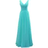 2019 New Sexy V-Neck A-Line Party Gowns With Pleat Lace-Up Chiffon Plus Size Formal Evening Celebrity Dresses BE49