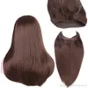 Extensiones de cabello con diadema de alambre invisible 100g Sin procesar Virgen brasileña Recta Halo Cabello humano Postizos Peces en tejido de cabello