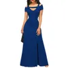 2019 Herbst Damen Kleider Königsblau Kalte Schulter Frontschlitz Flare Maxi Langes Kleid Vestido Festa Abend Partykleid PD622863634