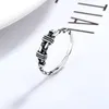 Solida S925 Sterling Silver Retro Fashion Mäns Kvinnors Skruv Ring Koreanska Personliga Man Kvinna Rope Knot Twist Nail Rings Tillbehör Partihandel