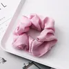 Satin Solid Hair Scrunchies Women Elastic Hair Bands Stretchy Scrunchie Girls Headwear Silky Loop Ponytail Holder Hairbands 50pcs FQ0222A