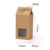 Tea Förpackning Box Kartong Kraftpapper Folded Food Nut Container Matlagring Stående Upp Packing Väskor Presentförpackning