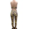 Nouveau camouflage Set Two Piece Robe Tenues Bra Crop Tops Bodycon Skinny Pantal