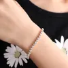 1pc Trendy Österrike Cubic Zirconia Crystal Armband Cuff Bangles SilverGold Färg Handkedja för Kvinnor Smycken Tillbehör